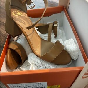 Gianni Bini Brown Block Heel Sandals